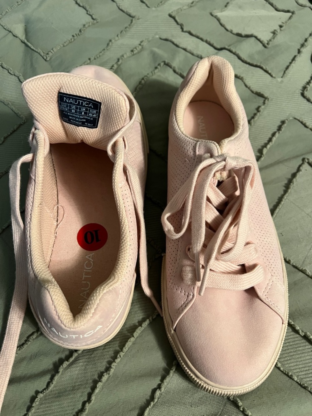 Nautica Women's Light Pink Lace-Up Casual Sneakers